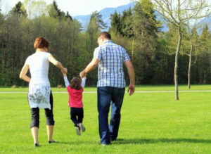 Father playing in the park